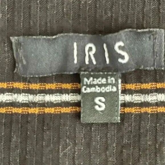 Iris Sleeveless Striped Soft Casual Black Bohemian  Tank Top S #1046 - Picture 5 of 9